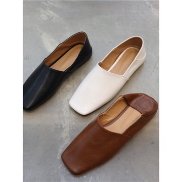 韓國東大門2023秋季新款舒適休閑簡約個性兩穿方頭套腳舒適低幫鞋