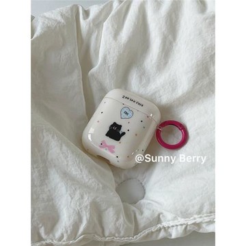 向日的漿果ins韓系小眾可愛小貓愛心粉蝴蝶結波點適用airpods4藍牙耳機殼airpodspro2/3保護套蘋果二代耳機殼