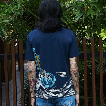 BIG TRAIN 加大大浪竹節棉V領男T-O80266-56