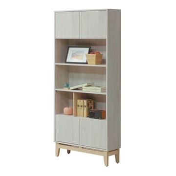 文創集 歌斯2.7尺四門中空收納櫃/書櫃-81x30x193cm免組