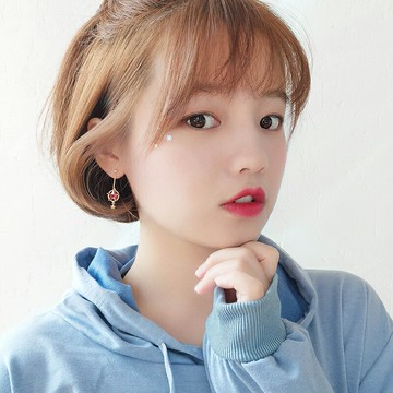 紅色星星耳環可愛日系甜美少女心耳墜清新個性氣質耳釘無耳洞耳夾