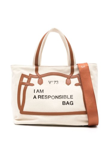 V°73 - Responsible canvas shoulder bag - women - Polyurethane/Cotton/Polyester - One Size - Neutrals