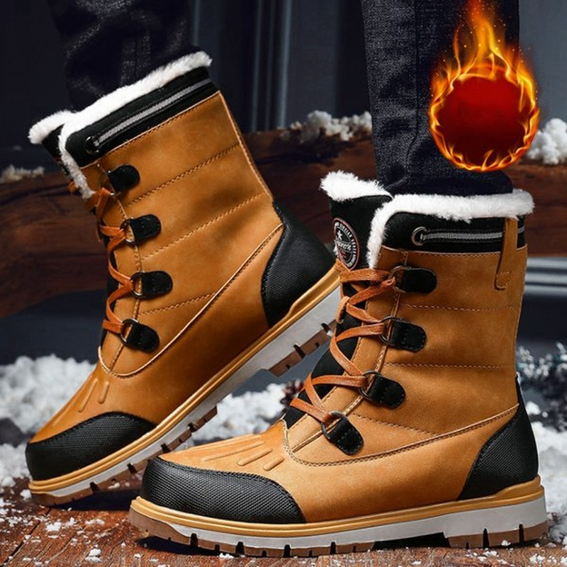 スノーブーツ メンズ 厚底 裏ボア 歩きやすい アウトドア 防寒 保温 秋冬 メンズブーツ 美脚 疲れない 保温 センス レトロブーム 滑り止め 通販 Lineポイント最大0 5 Get Lineショッピング