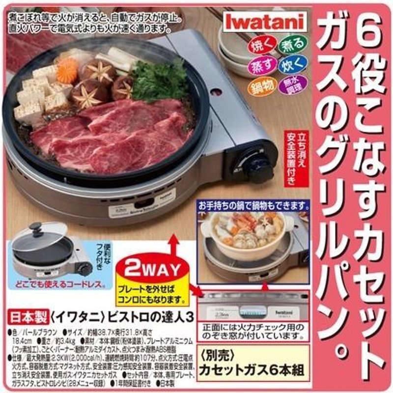 イワタニ ビストロの達人3 キッチン鍋料理 グリルパン 防災調理 マルチパン調理器具 コンロ カセットコンロ 蒸し器ホットプレート 焼き肉 ＢＢＱ |  LINEブランドカタログ