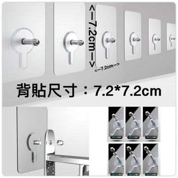 【現貨】無痕免打孔牆壁貼 黏貼免打孔無痕貼 免打孔安裝掛件 吸壁無痕釘子 不銹鋼螺絲貼片 免打孔壁貼 廚房 臥室 客廳