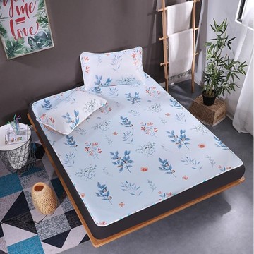 可機洗冰絲涼席三件套1.8m床夏天冰絲席水洗1.5米夏季軟空調席子歐歐歐流行館