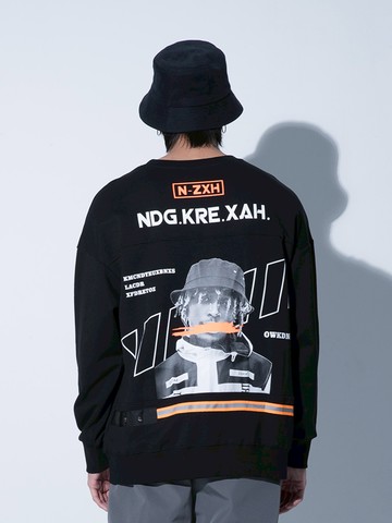 人像反光條圖案衛衣