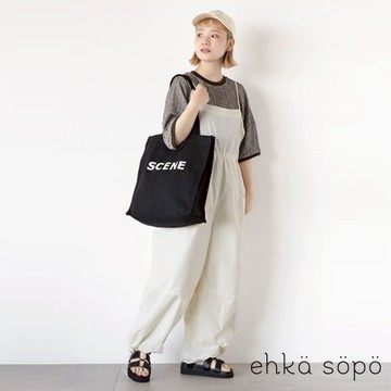 ehka sopo 腰際抽繩尼龍細肩平口連身褲(FF42L0F0580)