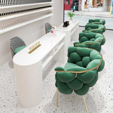 ??快速出貨 美甲桌椅套裝輕奢網紅特價經濟型單雙三人日式美甲臺桌子