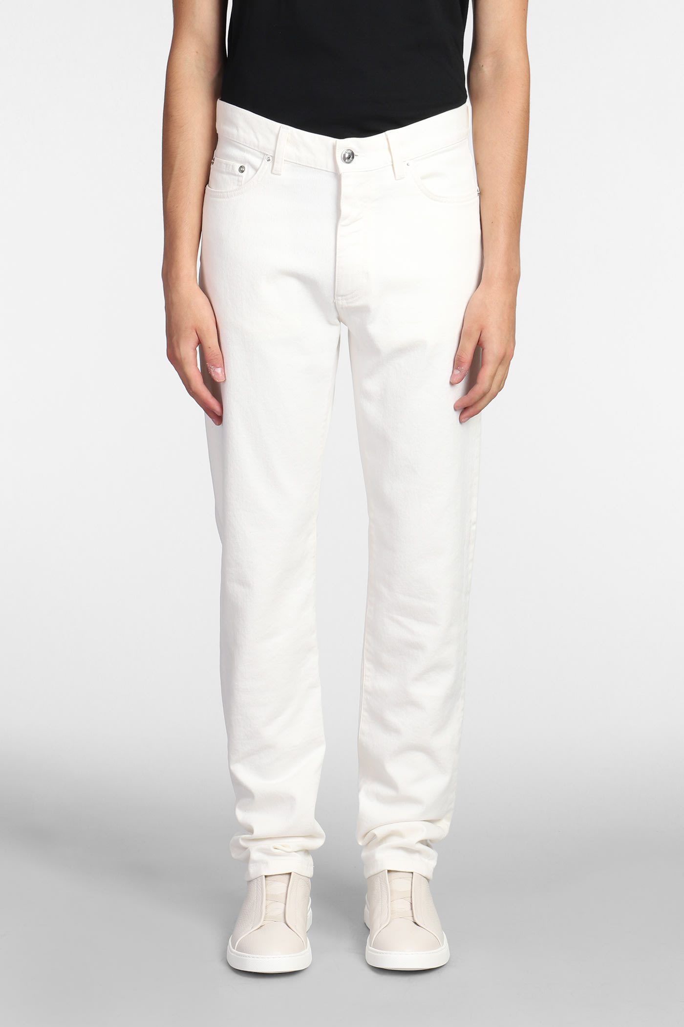 Ermenegildo Zegna Jeans In White Cotton