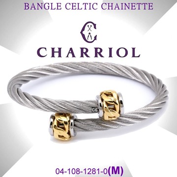 CHARRIOL夏利豪 Bangle Celtic金鍊飾頭鋼索手環M款 C6(04-108-1281-0-M)