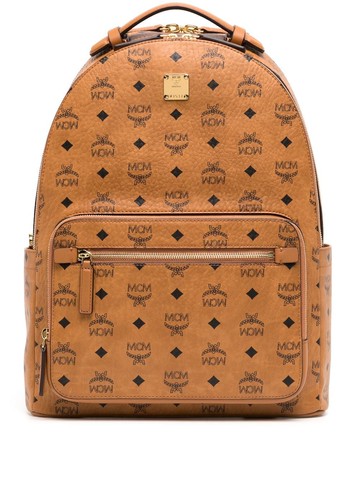 MCM - medium Stark City backpack - men - Leather/Canvas - One Size - Brown