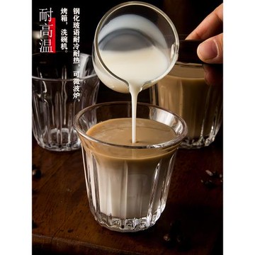 咖啡杯小巧透明鋼化玻璃水杯歐式小奢華高顏值時尚復古迷你辦公室