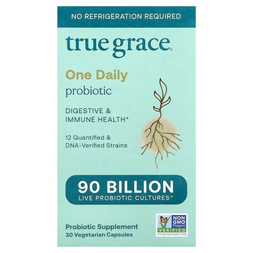 True Grace, 每日一次益生菌，30 粒素食膠囊