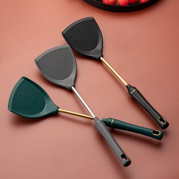 硅膠鏟家用炒菜鏟子不粘鍋專用鍋鏟不銹鋼長柄鍋鏟耐高溫廚具