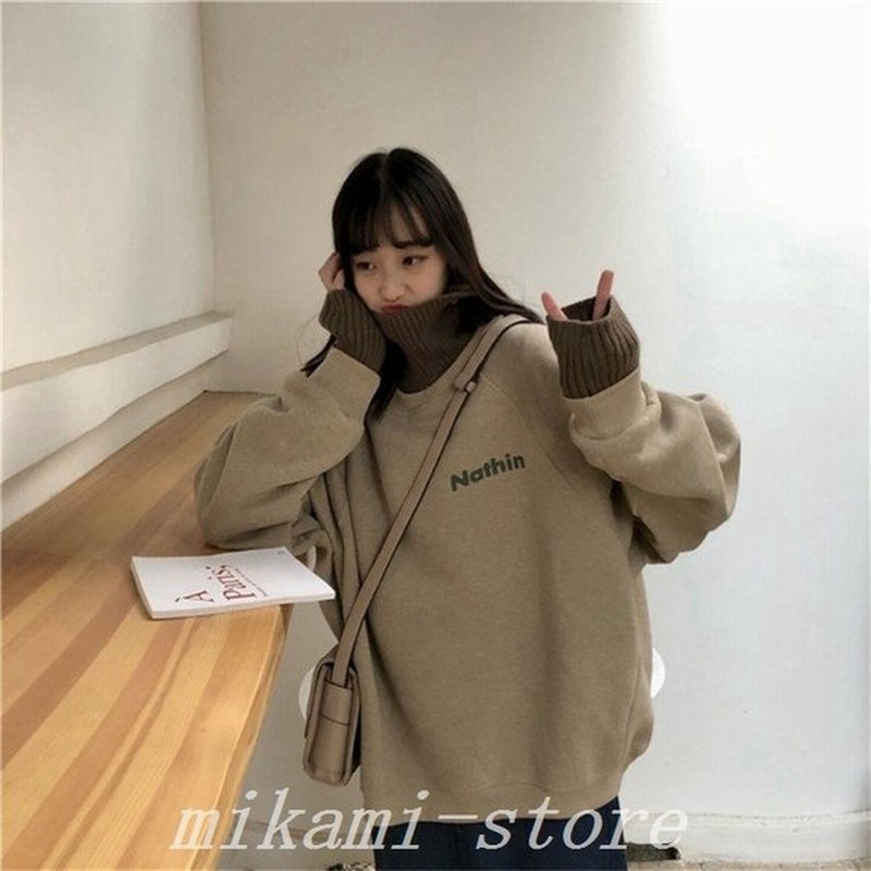 Bigパーカービッグトレーナービッグシャツトレーナーパーカー長袖オルチャン風韓国風双子コーデお揃いコーデペアルック2色ny 078 通販 Lineポイント最大0 5 Get Lineショッピング