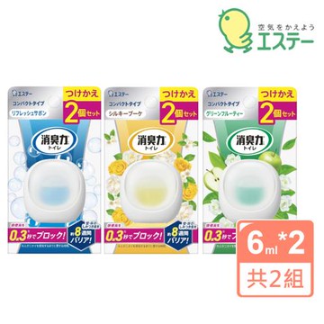 【雞仔牌】日本消臭力 持久型浴廁除臭劑替換裝6mlX2入(共2組)