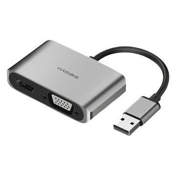 HAGiBiS 海備思 Type-C 擴充轉接器 支援 HDMI/VGA/USB/3.5MM 4K高清  UHV3  1個