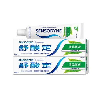 【SENSODYNE 舒酸定】長效抗敏-清涼薄荷牙膏 (160g x2入超值組)*1組
