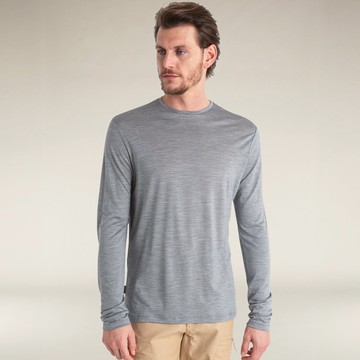 【紐西蘭Icebreaker】男 Sphere III Cool-Lite 圓領長袖上衣-125-灰