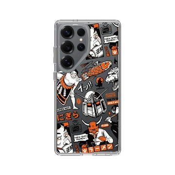 Galaxy S25 Ultra Clear 透明 - Paiheme Studio - Black Orange Mix-透明