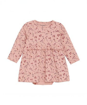 花朵粉色長袖包屁洋裝80cm