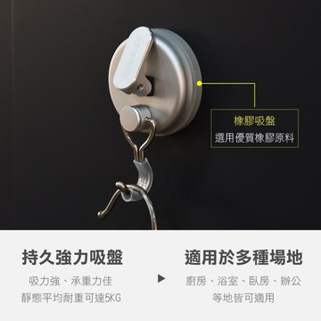 強強滾p-Hanlix 亨利士MIT強力吸盤 不鏽鋼問號掛勾(霧銀) 4入 高品質勾