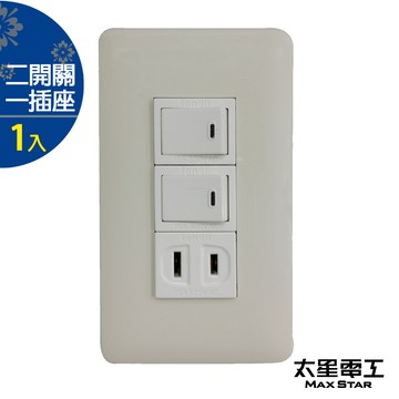 Maxstar 聯蓋二開關一插(1入)