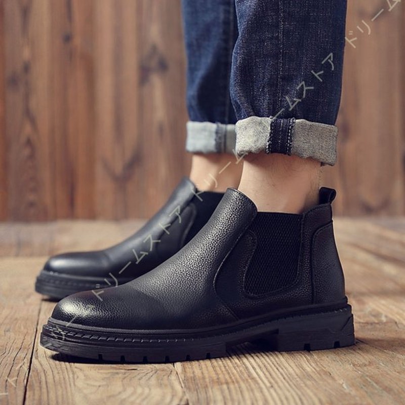 サイドゴアブーツ ブーツ メンズ サイドゴアブーツ チェルシーブーツ ワークブーツ 靴 シークレットシューズ ブラック 黒 お兄系 オラオラ系 ワーク ブーツ 通販 Lineポイント最大0 5 Get Lineショッピング