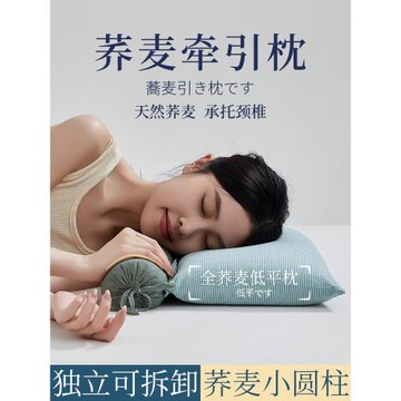 全蕎麥皮殼反牽引頸椎護頸枕頭家用助睡眠專用枕芯一對裝學生宿舍