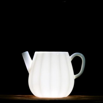 象牙白薄胎中國白茶壺陶瓷小號碼梨形南瓜壺精密壺單壺白瓷泡茶器