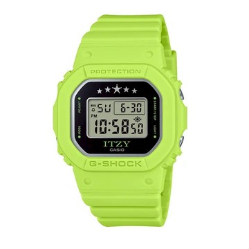 【CASIO 卡西歐】G-SHOCK x ITZY 限量聯名 經典方型 螢光綠 GMD-S5610IT-3_40.5mm