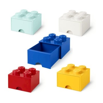 LEGO樂高四凸抽屜收納箱 (多色可選) 藍色