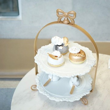 免運/開票 輕奢風下午茶點心架 甜品臺三層蛋糕架 ins風甜品架 多層家用果盤S083快速出貨