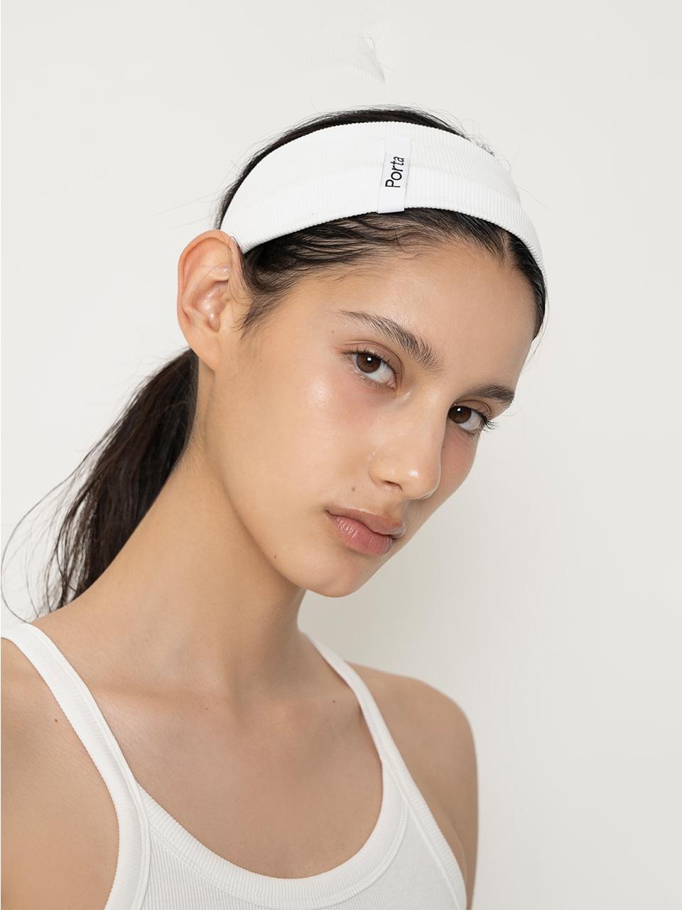 Porta Logo Hair Band_White