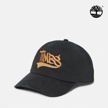 Timberland 中性黑色塗鴉休閒棒球帽|A66JT001