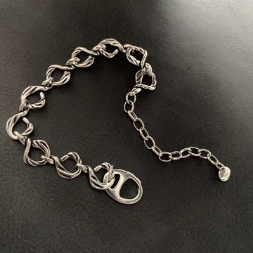 1.27小寶上新925純銀幾何粗鏈條豬鼻子扣手鏈女ins小眾設計高級感