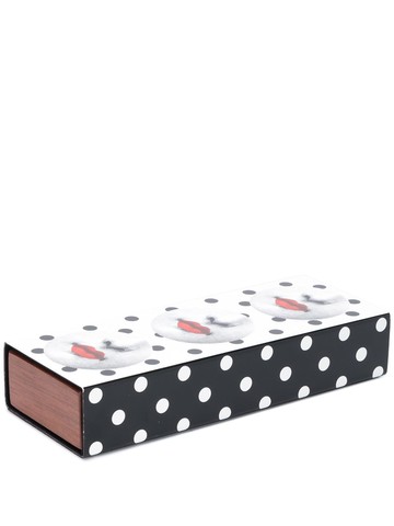 Fornasetti - printed wooded box - unisex - Wood - One Size - Black