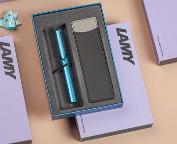 【雷雕刻字】LAMY 鋼珠筆 限量單入筆套禮盒 /AL star2025 單寧藍