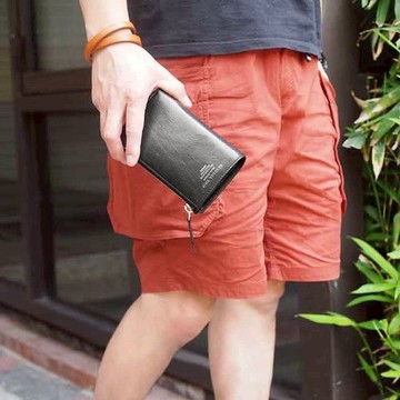 Baggy Port｜都會雅痞義大利牛革L型多夾層拉鍊中長夾