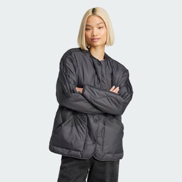 ADIDAS 外套 QUILTED LINER 黑色 復古 絎縫外套 女 JJ4353