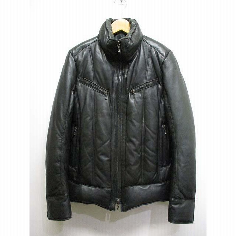良品 And A ライダースジャケット 羊革 シングル ブラック 38サイズ