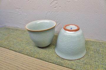 台灣汝窯大師林德豐 - 汝窯高圓對杯(現貨+預購)