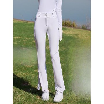 2025新款高爾夫褲子女秋冬高腰微喇叭長褲加絨加厚保暖運動開衩褲