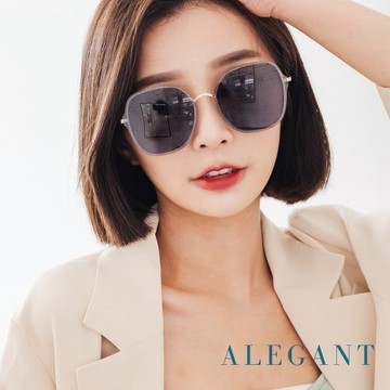 【ALEGANT】輕時尚靜瑟黑果凍透視金屬鏡框設計墨鏡│UV400太陽眼鏡│高第的靜瑟曲線