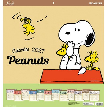 【預購】SNOOPY 史努比 2027年正方形壁掛型月曆 CL-68【45×42cm・27P】【東京卡通漫畫專賣店】