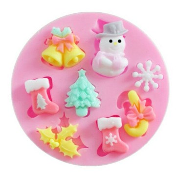 【嚴選&現貨】雪人 鈴鐺 聖誕樹 聖誕節翻糖蛋糕模 巧克力模 蛋糕模  手工皂矽膠模具 DIY模具 烘焙工具