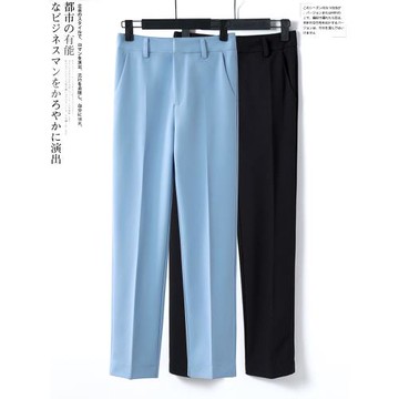 網紅西裝褲女2025新款垂感休閑高腰直筒寬松顯瘦氣質小腳煙管褲子