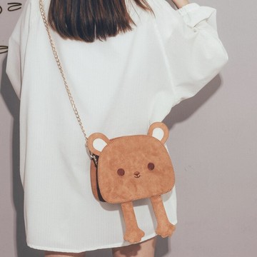 可愛磨砂鏈條小包包女包新款韓版百搭斜挎包搞怪丑萌單肩包女