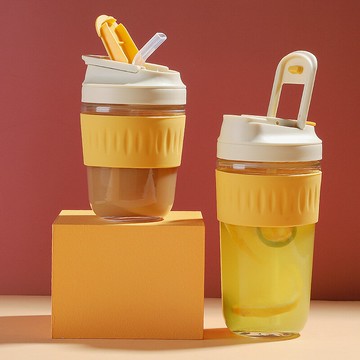 咖啡杯水杯女便攜夏季隨行杯吸管杯奶茶杯隨手杯子花茶果汁玻璃杯